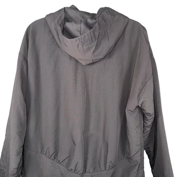 Prairie‎ Underground Hooded Gray Nylon Toggle Drawstring Anorak Jacket Women - Image 6