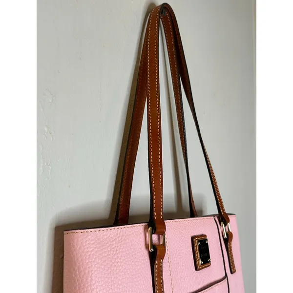 DOONEY & BOURKE Pale Pink Pebbled Leather Lexington Shopper Shoulder Bag - Image 4
