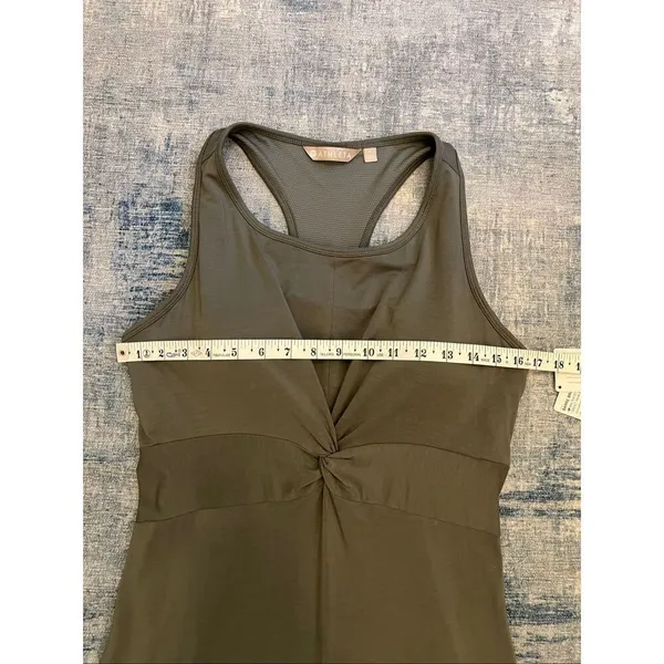 Athleta Vintage Flight Green Barre Bralette Racerback Mini Dress Large - Image 7