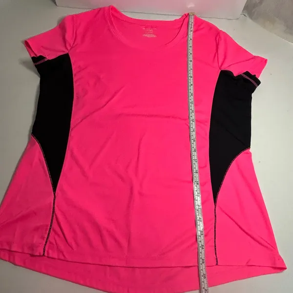Tek Gear DryTek Hot Pink Athletic Tee XL Mesh High-Low Workout - Image 4