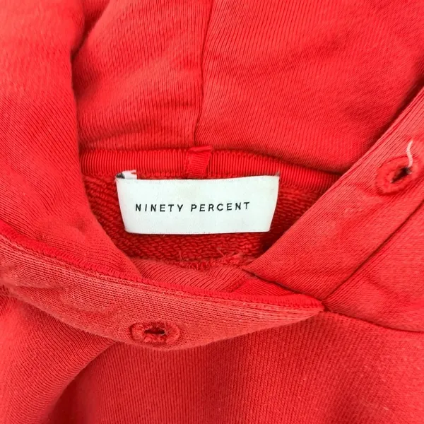 Ninety‎ Percent Organic Cotton Pullover Hoodie Red Relaxed Size Large - Image 10