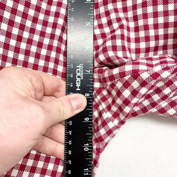 Universal Language Gingham Trousers Womens Size SS Red White Check Cotton‎ Pants - Image 3