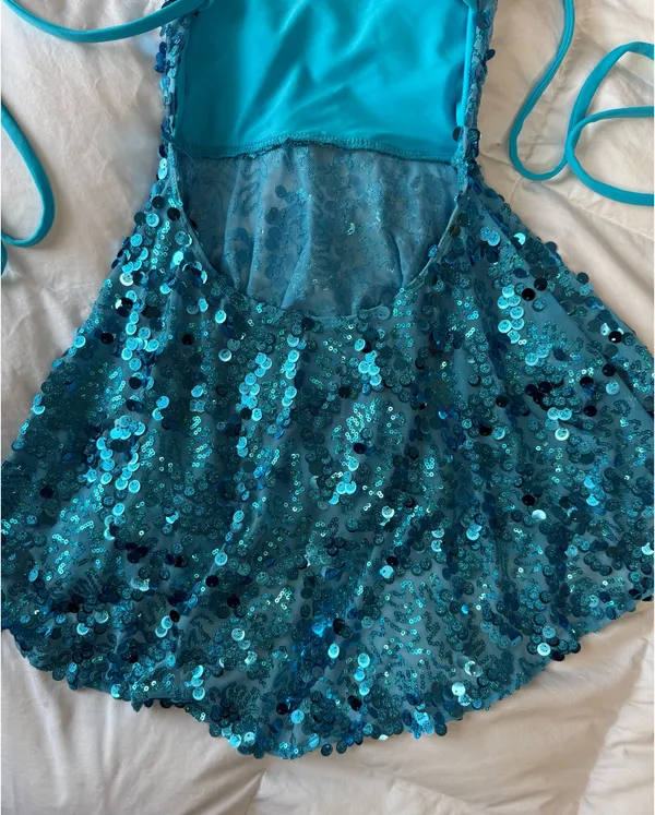 Tasteful Girl Ravewear Angel Sequin Mini Dress Blue XS - Image 4
