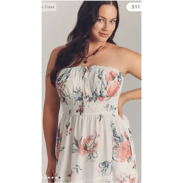 Anthropologie The Somerset strapless dress Ivory Petite XXS Prom Wedding Cottage - Image 6