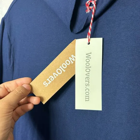 Woolovers Slim Polo Neck Top in Navy Blue Size‎ XL - Image 5