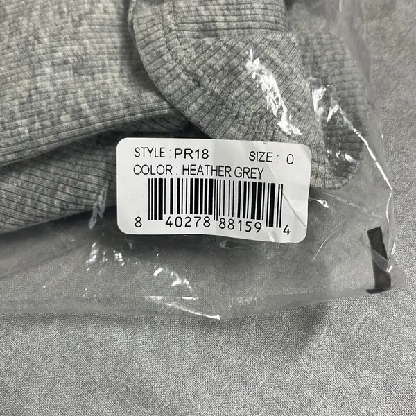 Skin Andreea Ali 0 XS Crop Top Gray Organic‎ Pima Cotton Ribbed Long Sleeve NWT - Image 11