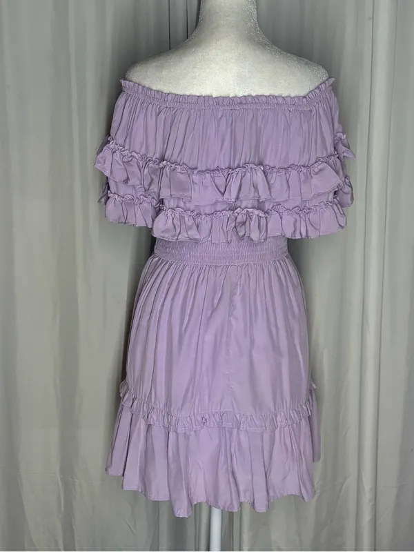 Entro Lavender Off-Shoulder Mini Dress Romper Size S - Image 2