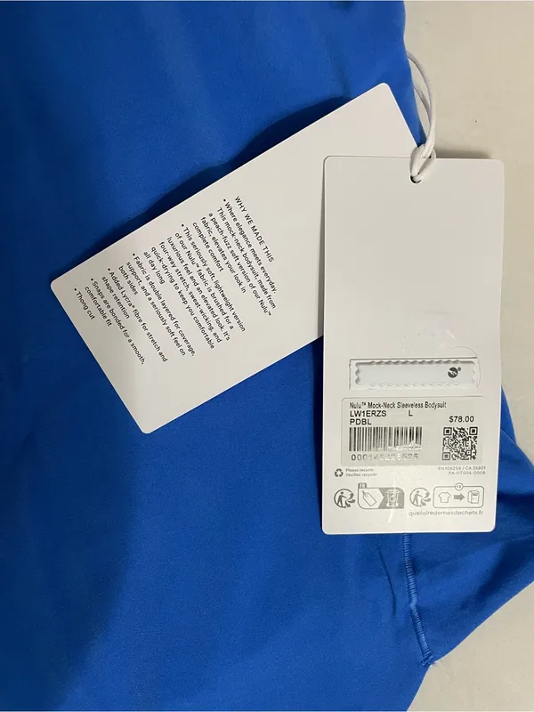 Lululemon NWT Mock Neck Sleeveless Bodysuit Nulu Ultra Soft Blue Size L - Image 8