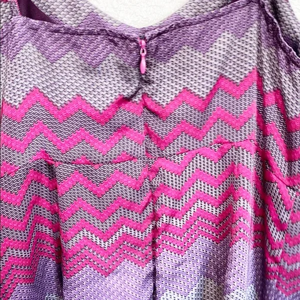 Collective Concepts Chevron Purple Pink & Grey Tank Dress - Image 5