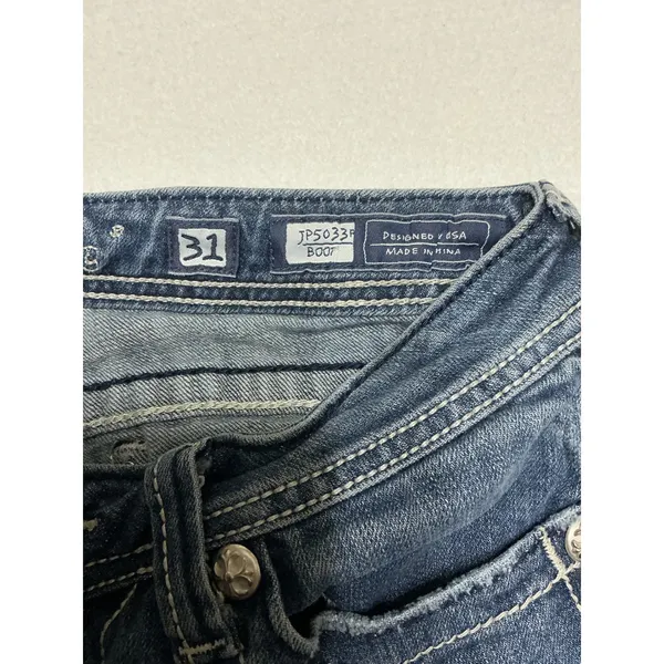 Miss Me Jeans Women 31 Bootcut Dark Wash Embroidered Rhinestone JP5033R - Image 3