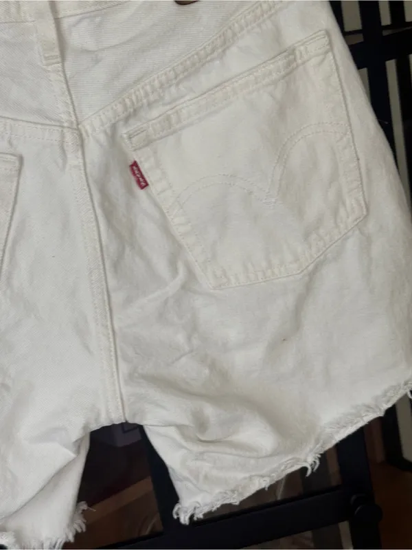 Levi’s 501 Original denim Shorts high waisted jean Disco Nights revolve raw hem - Image 6
