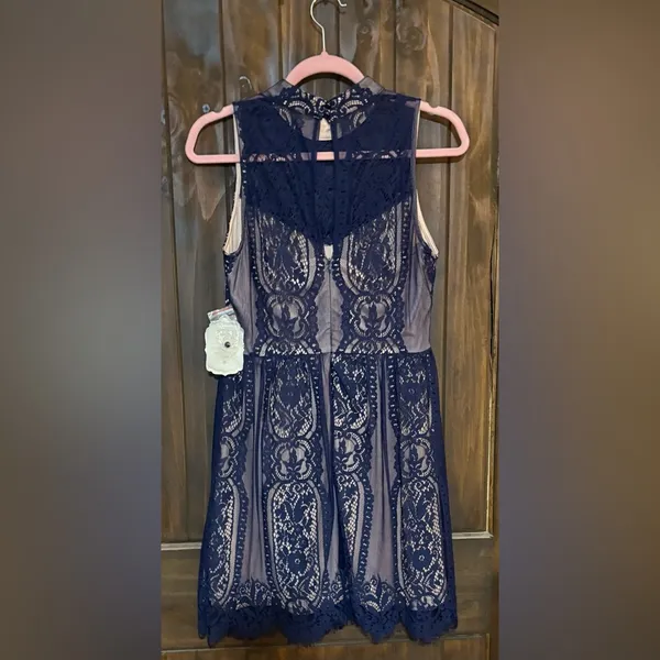 Altar’d State navy blue lacy dress Medium NWT - Image 5