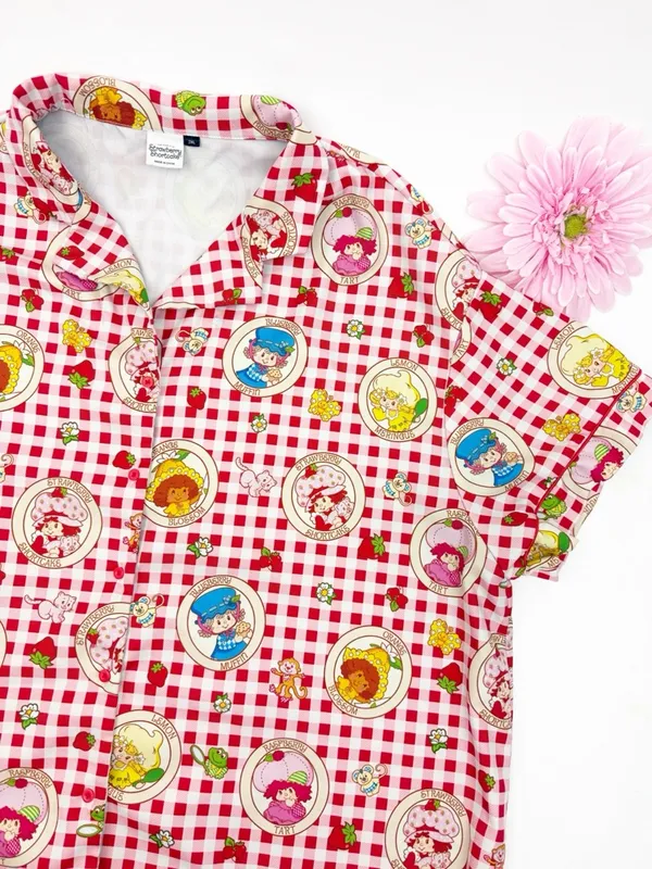 Strawberry Shortcake Countryside Plaid Gingham Check Short Pajama Set Two Piece - Image 7