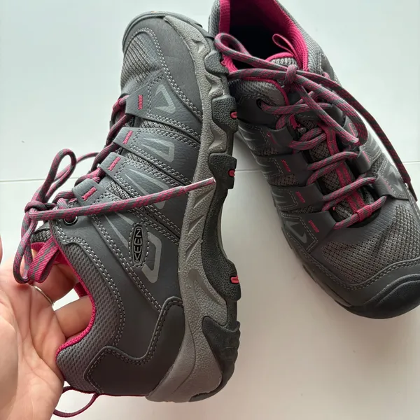 KEEN Womens Hiking Shoes‎ Dark Grey Berry Pink Low Top Trail Sneakers Size 9 - Image 8