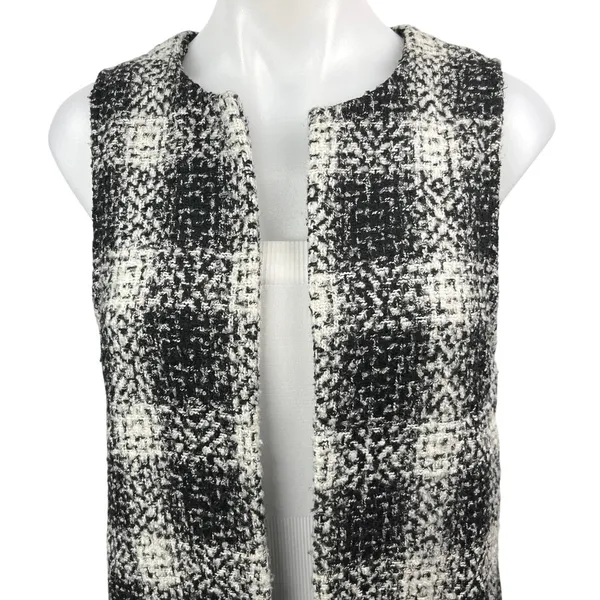 BCBGeneration Plaid Sleeveless Midi Long Duster Blazer Cardigan Coat Jacket Sz S - Image 3