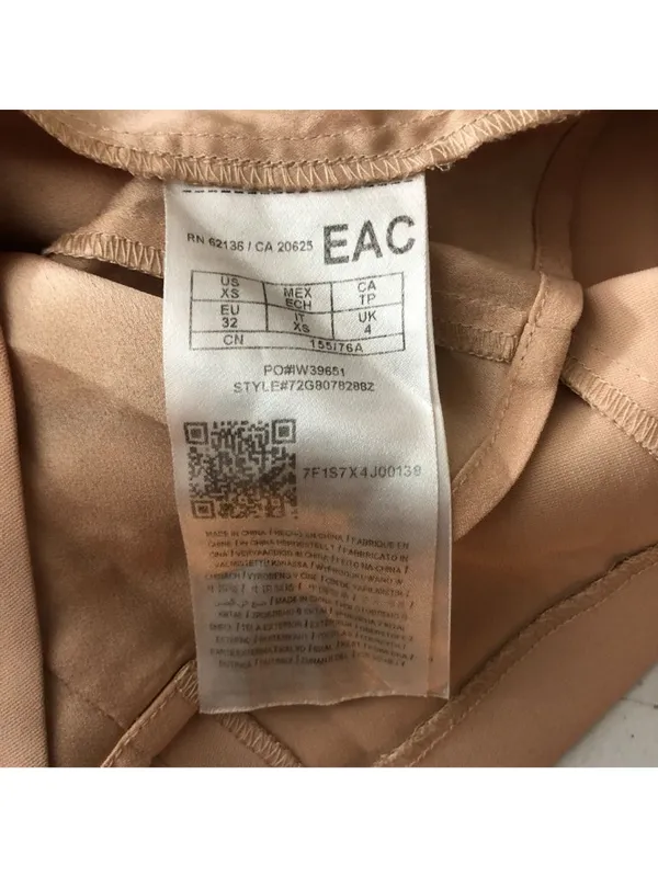 Marciano Strapless Cocktail Dress Foldover Sheath Beige XS - Image 5