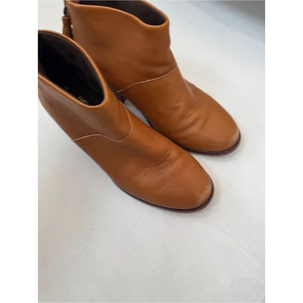 Toms Tan Leather Ankle Boots Womens 7.5 Fall Classic Casual Booties Boho - Image 6