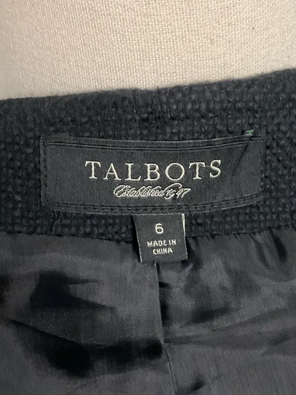 Regencycore Military Blazer Black Asymmetrical Zip Costume Jacket Sz 6 Talbots - Image 3