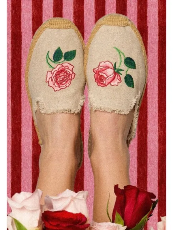 Soludos The Smoking Mule Espadrille Vogue Roses - Natural Undyed Size: 8 - 8.5 NIB - Image 2