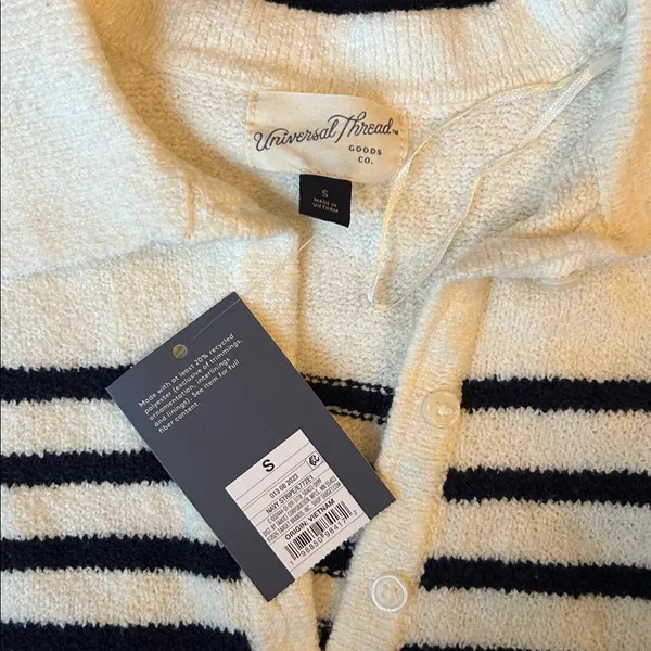 Universal Threads Mini Sweater Dress - Cream Striped S - Image 4