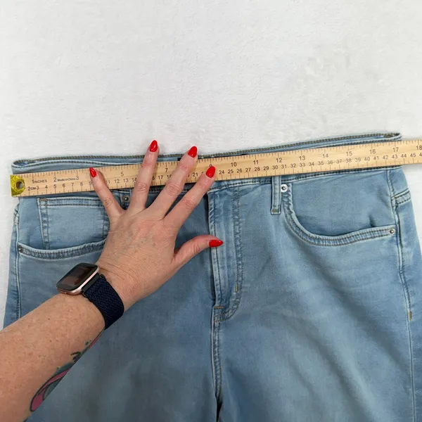 Gap 32 14 Jeans High Rise Wide Leg Sweatpant Light Wash Grunge Punk Festival - Image 12