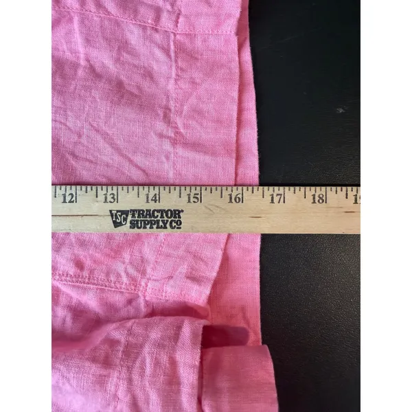 Athleta Womens XL Retreat Linen Shorts Pink Elastic Waist Drawstring Casual - Image 10