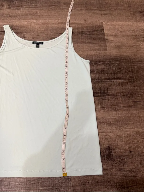 EILEEN FISHER 100% Silk Stretch Jersey Scoop Neck Tank in Pale Blue - Image 7