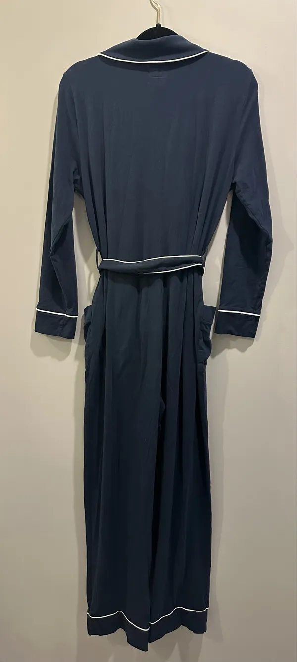 Petite Plume 100% Pima Cotton Polo Pajama Jumpsuit Navy - Image 2