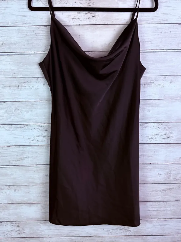 Urban Outfitters Mallory Satin Cowl Neck Slip Dress - Black Size XL - Image 3
