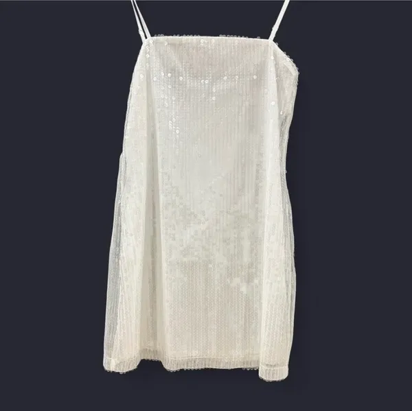 12th Tribe Dress Mini White Sequin - Image 2
