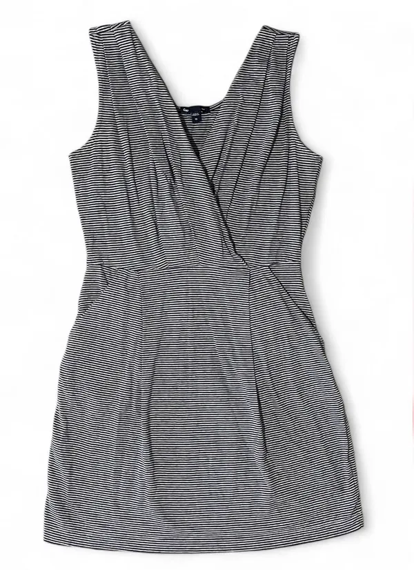 📶 Gap Gray & Navy Striped Mini Dress~Women’s XS - Image 2