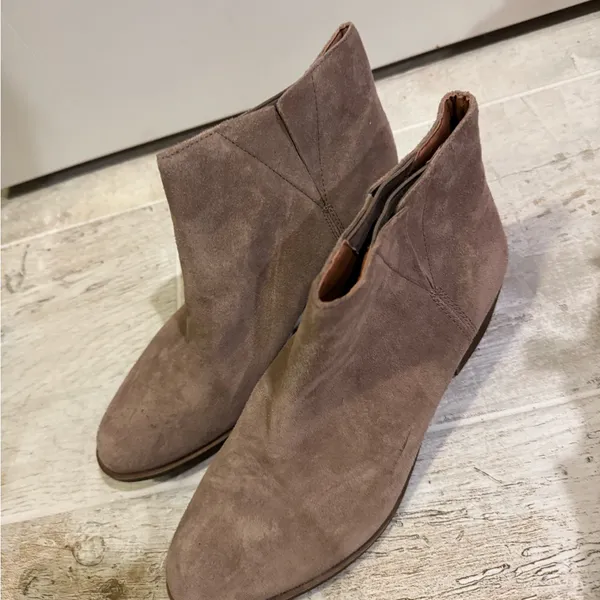 Lucky Brand Brown Suede Slip On Ankle Booties Size 8.5 - Image 2