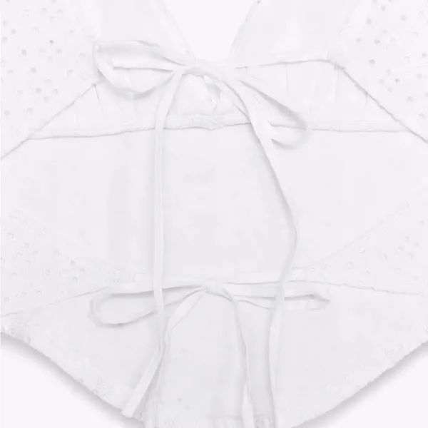 ZARA Embroidered Eyelet Corset Top - Image 5