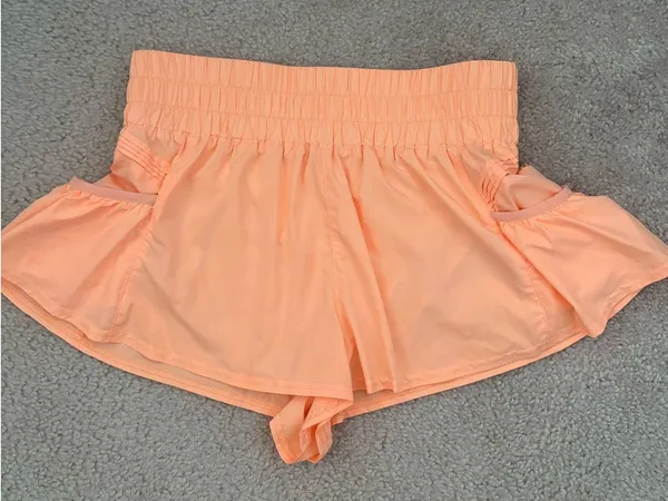 Free People Get Your On Flirt Shorts Coral - Image 2