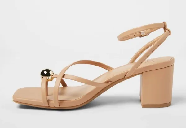 A New Day Phoebe Strappy Ball Ornament Square Block Heels - Tan - Image 2