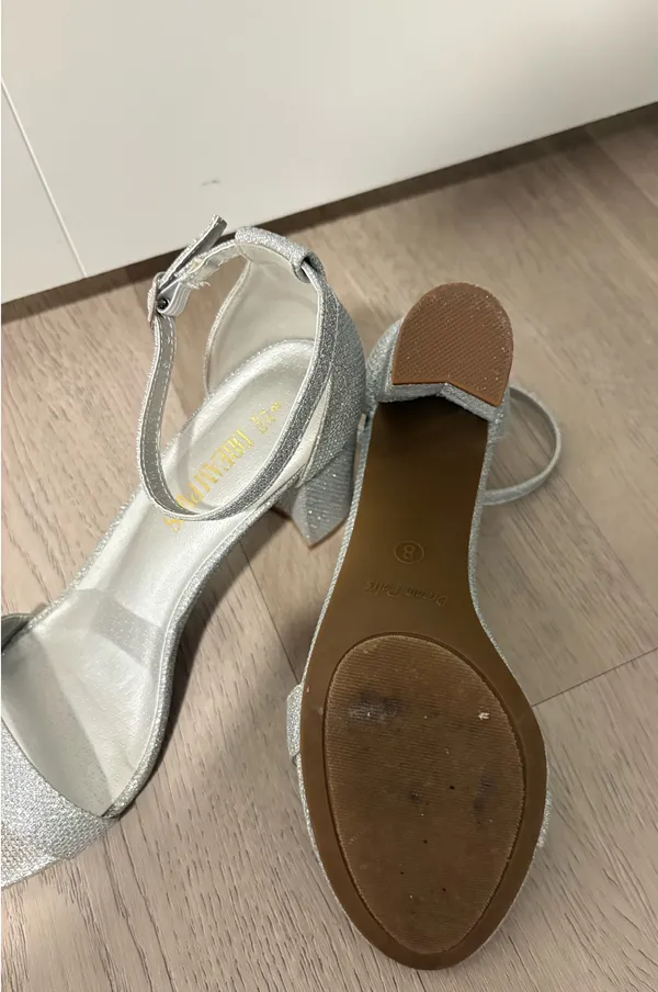 Dream Paris Sparkly Silver Heels - Image 8
