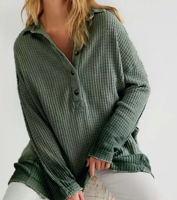 Free People NWT Waffled Sweater - Image 2
