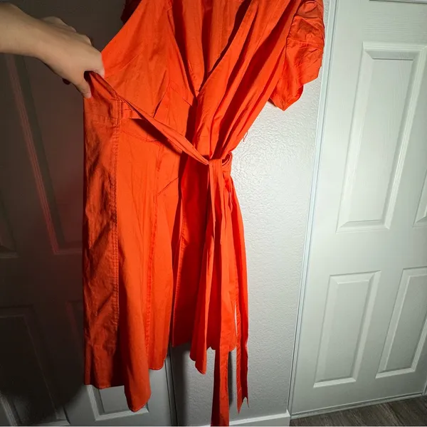 Ashley Stewart • Wrap Midi Dress • Orange • Size 18 • 97% Cotton • Plus size - Image 10