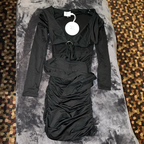 Princess Polly Santanna Mini Dress in Black Size 2 New with tag - Image 10