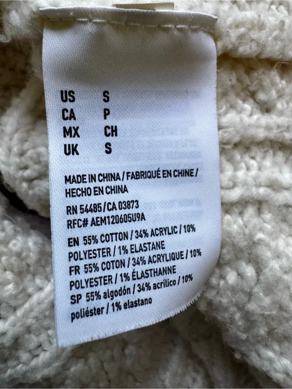 American Eagle Women’s Cozy Cream Cable Knit Sweater S/P - Image 5