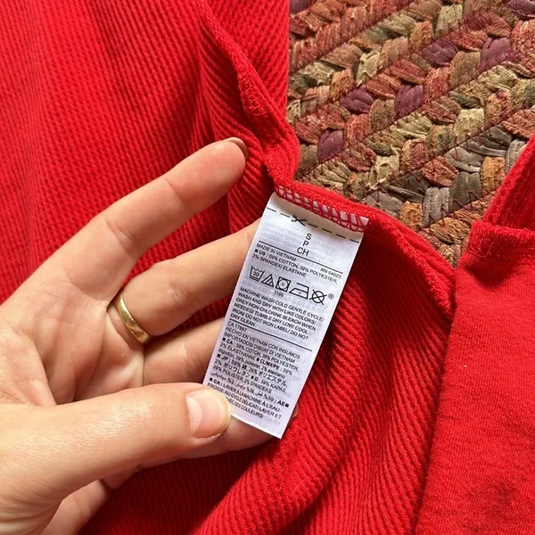 OLD NAVY RED WAFFLE THERMAL LONG SLEEVE TEE - Image 3