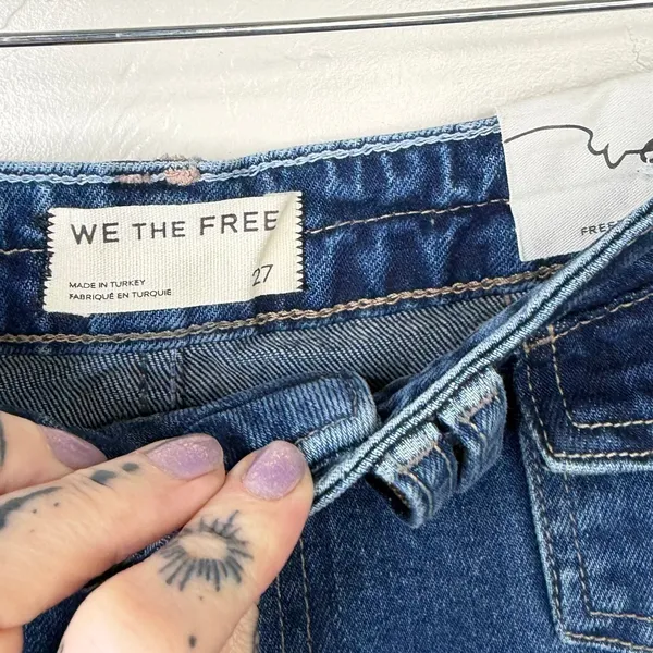 NEW Free People We The Free Blue Night Kellee High Rise Palazzo Wide Leg Jeans - Image 10