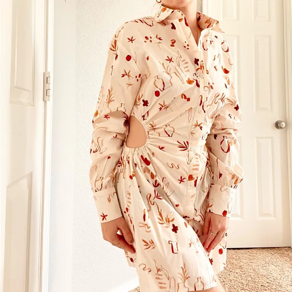 Peppermayo Soho Printed Cut Out Shirt Dress - Image 3