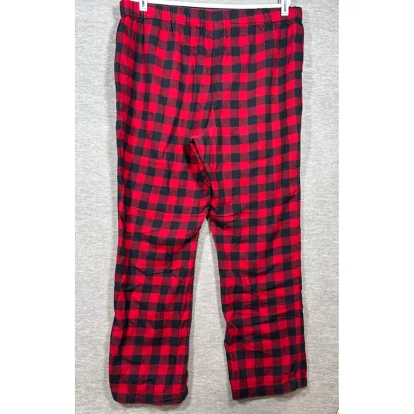 Lands End Pajama Pants Womens XL Buffalo‎ Check Flannel Red Black Cotton - Image 4