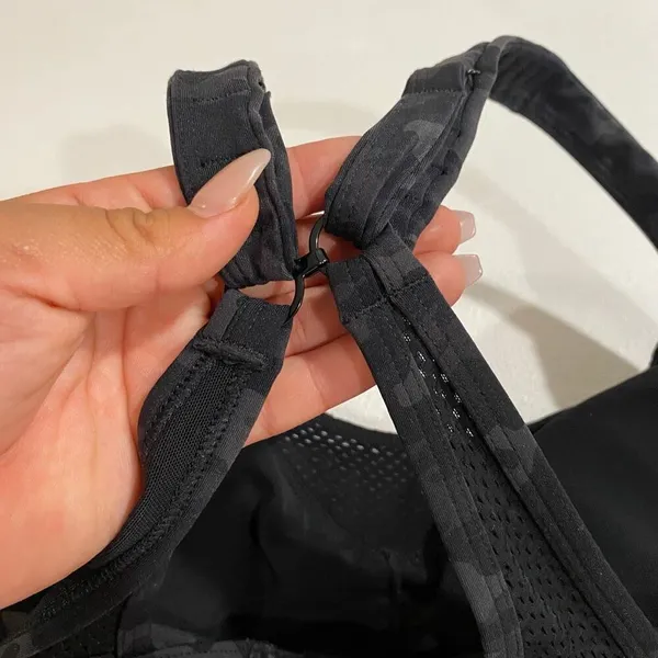 CRZ Yoga Black Camo Sports Bra XL Medium Support Activewear - Image 4