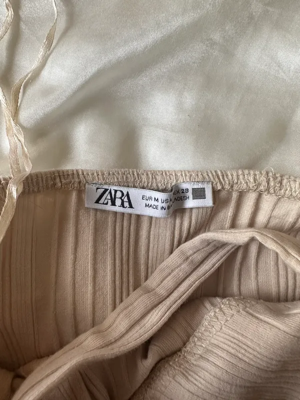ZARA BODYSUITS | RIBBED HALTER BODYSUIT Sand - Image 7
