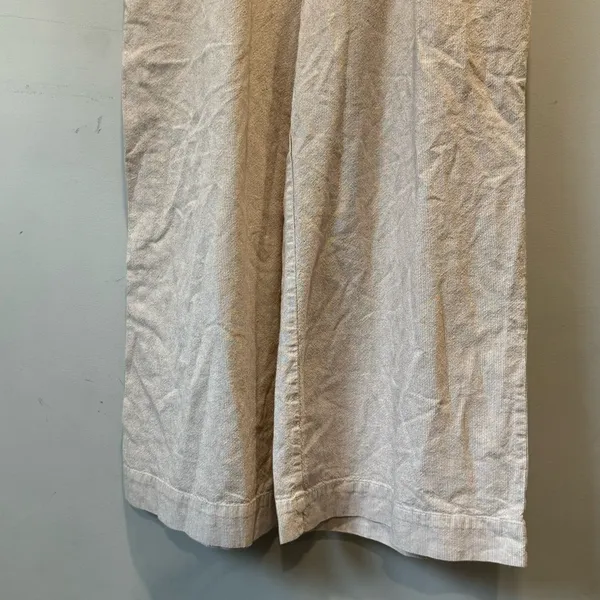 Oak‎ + Fort Lagenlook Neutral Relaxed Fit Wide Leg Striped Jumpsuit Overalls Sm - Image 6