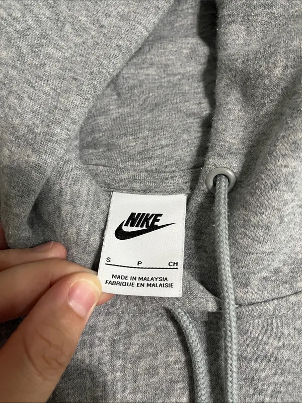 Nike Heather Gray Cropped Pullover Hoodie - Image 2