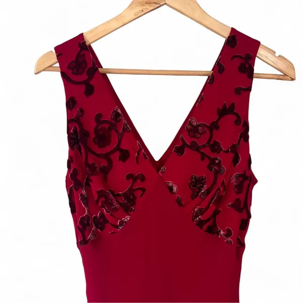 Vintage 90s Jonathan Martin Studio 100% Silk V-Neck Midi Dress Size S - Image 2