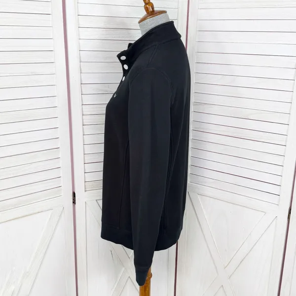 Vineyard Vines‎ Mock Neck Snap Pullover Sweatshirt Black Womens Medium - Image 2